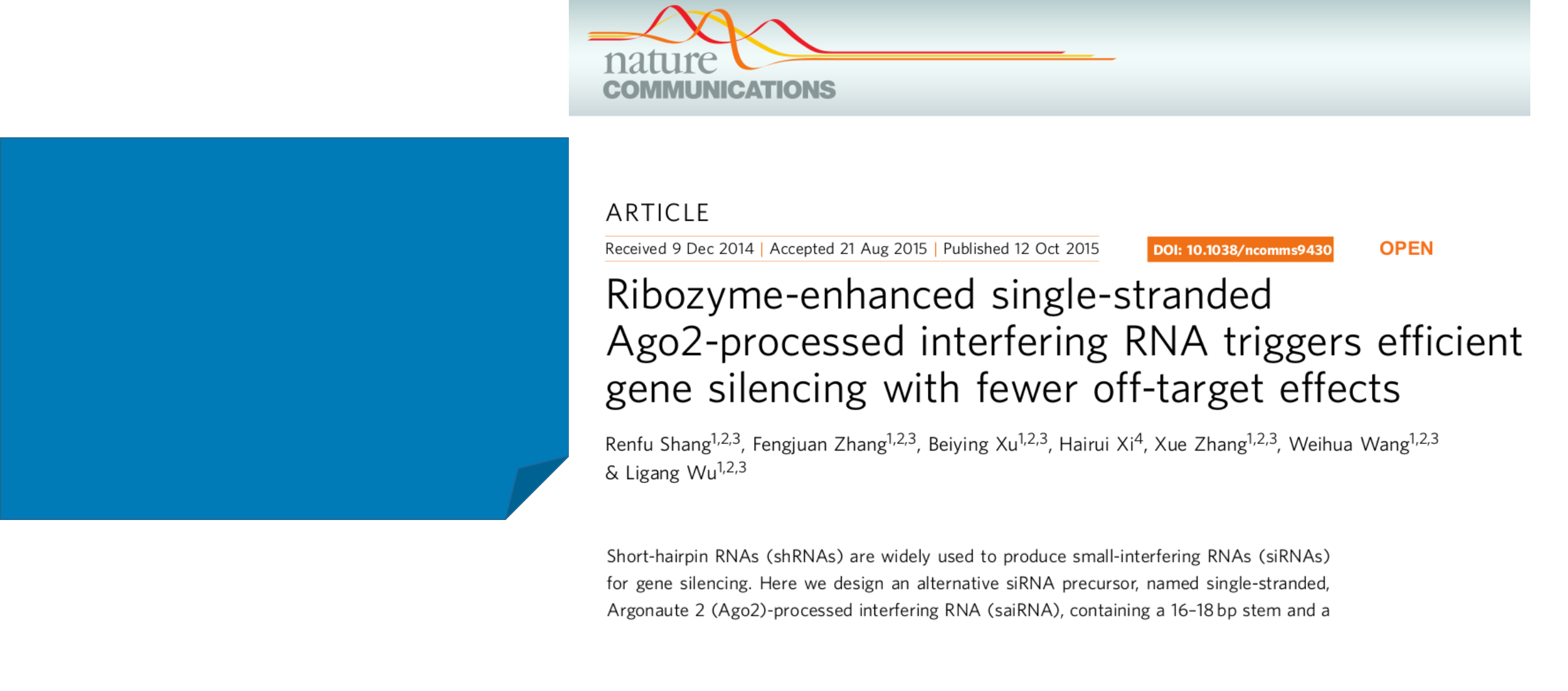 Ligang Wu Lab @ SIBCB